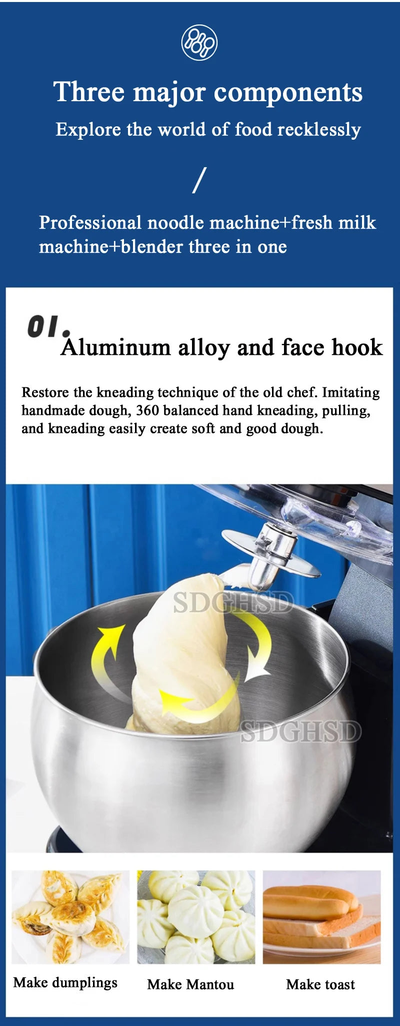 Culinary Robots Candy Home Food Processing Electric Meat Grinder Mixer Kitchen Mixers Appliances Blender the Dough Machine