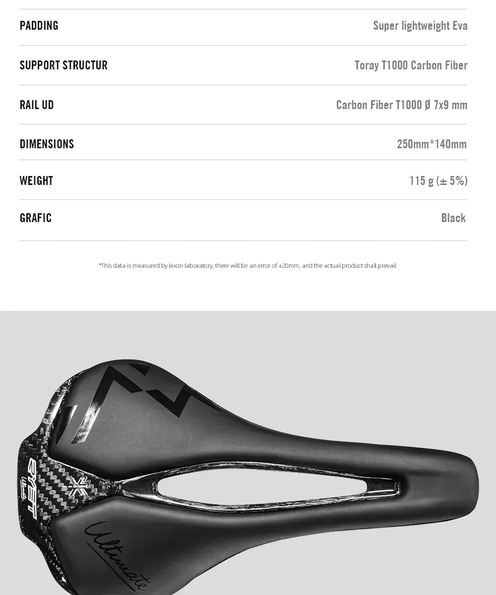 RYET Bicycle Saddle Ultralight Racing Bike Full Carbon Bike Seating Saddles 115g 7x9mm Road Sports Cushion Cycling Accessories