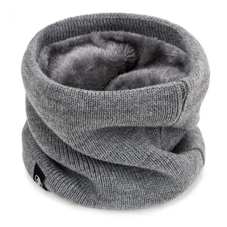 New Warm Neck Cover Neckerchief Winter Plush Muffler Woolen Knitting Fashion Solid Color Men Women Cold-proof Scarf Outdoors