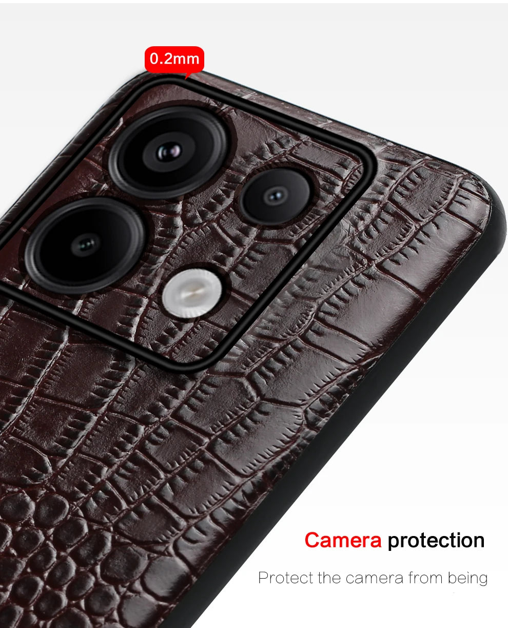 Genuine Cowhide Leather Phone Case for Xiaomi Mi 14 Ultra 13T Pro 14T Pro Poco X6 Pro Back Cover for Redmi Note 13 Pro Plus 5G