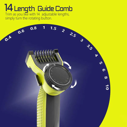 Peine guía de protección ajustable Brangdy para afeitadora eléctrica One Blade QP2520 QP2630 QP2724 QP2834, kit de repuesto de 14 pulgadas de longitud