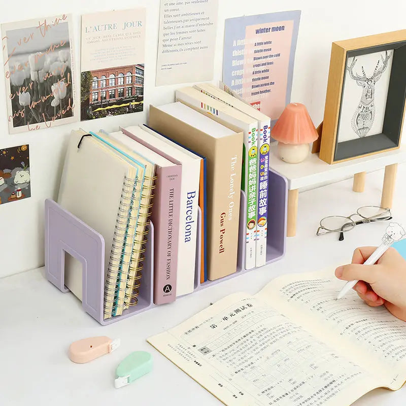 Multi-function Book Magazine Bookshelf Storage Bookends Stand Desk Organizer Holder for Books CD Files School Office Supplies