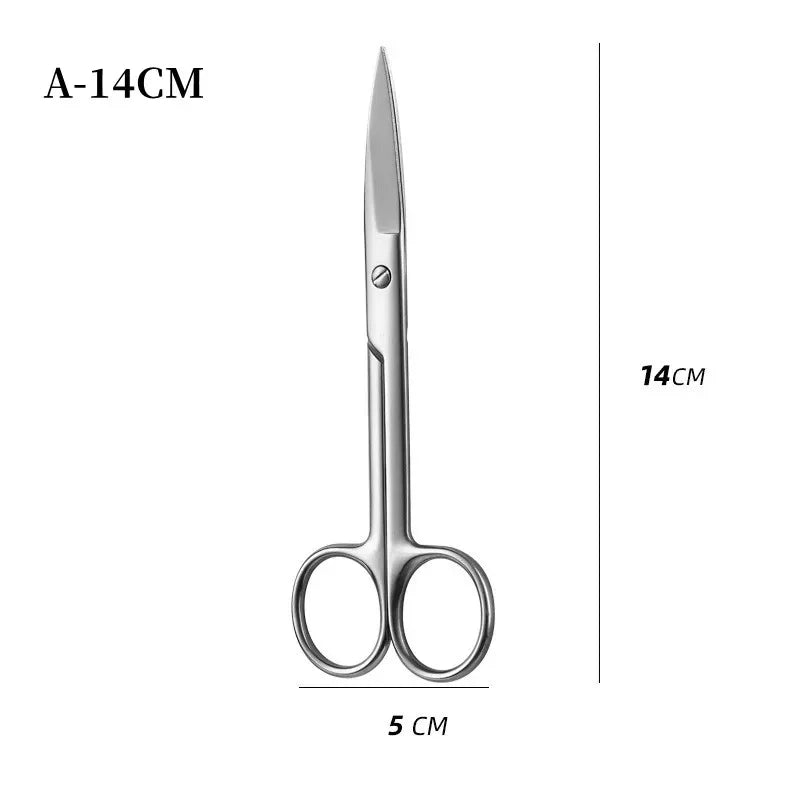 Instrumentos quirúrgicos de acero inoxidable con punta recta y curva, para suturar tejidos, tijeras, equipo médico de emergencia para campo.