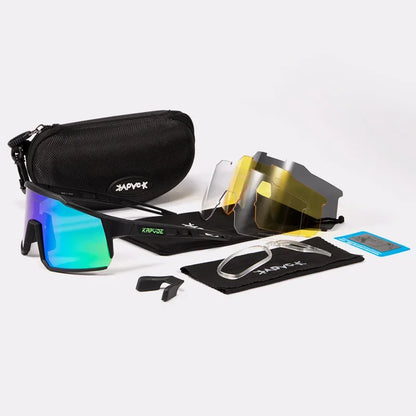 Men Women Polarized 4 Lens Sunglasses Cycling Bike Glasses Bicycle MTB Goggle Outdoor Sport Eyewear Anti-Glare Uv400 Equipment