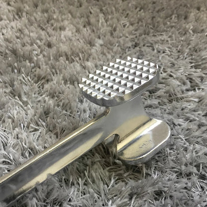 Martillo ablandador de carne de 19 cm, de aleación de aluminio, para uso doméstico, de metal, para carne, herramienta de cocina, resistente, duradero, de doble cara.
