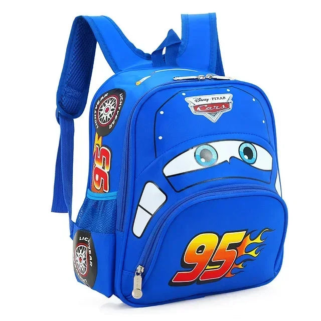 Cartoon carro saco de viagem para crianças, jardim de infância, mochila para meninos 3D saco impermeável, 2-5 anos de idade, quente