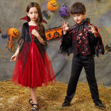 Fantasia de Vampira para Meninas (Halloween) – Vestido de Noiva Fantasma/Vampira – Traje para Festa de Carnaval e Estilo Gótico Escarlate