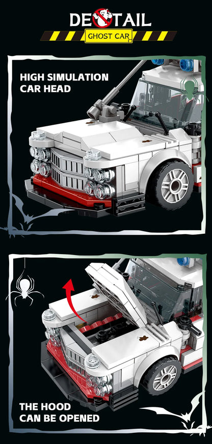 Mini Ghost Racing Car Building Blocks 562PCS MOC Model Car Bricks DIY Assembly Toy Kids Adults Halloween Christmas Birthday Gift