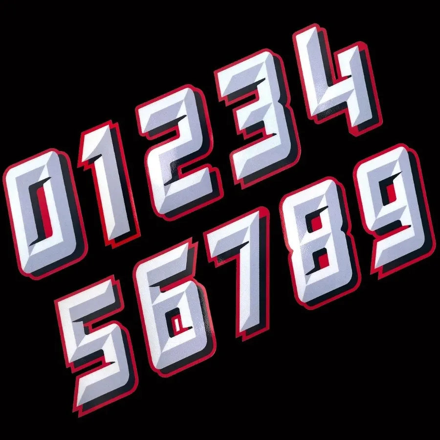 Motorcycle Racing Arabic Numbers Stickers DIY Refit Reflective Sticker Number Helmet Car Styling 3D Realistic Motorcycle Decals