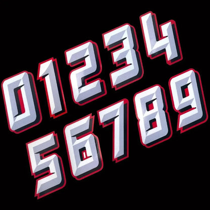 Motorcycle Racing Arabic Numbers Stickers DIY Refit Reflective Sticker Number Helmet Car Styling 3D Realistic Motorcycle Decals