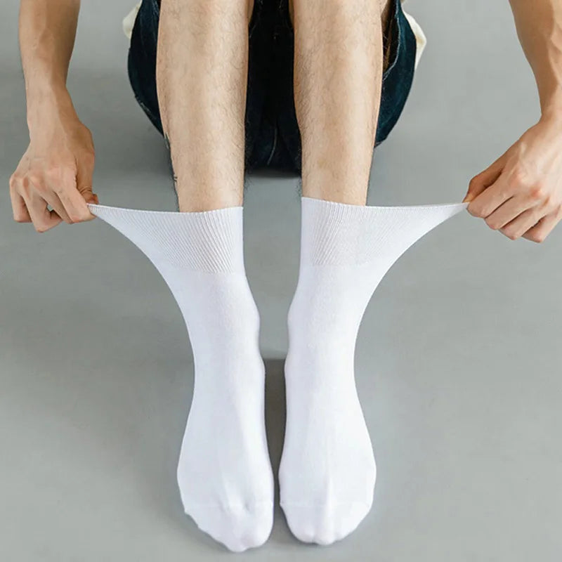 5 Pairs Plus Size EUR 45-50 Prevent Varicose Veins Socks Mens Diabetics Patients Cotton Loose Mouth Sock Man Women Comfort Meias