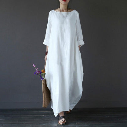 2023 Summer autumn Big Size Dresses Women 4xl 5xl Loose long vintage Dress Boho Shirt Dress Maxi Robe fashion Female