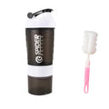 3 Layers Protein Shaker Bottles with Mix Ball Leak Proof Water Bottle for Protein Mixes with Powder Storage and Pill Organizer