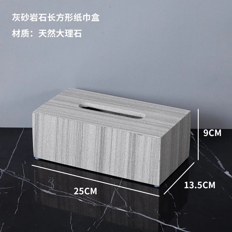Nordic natural grey marble bathroom accessories Soap dispenser cotton swab jar tissue box soap dish tray bathroom decoration