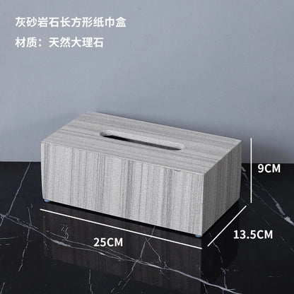 Nordic natural grey marble bathroom accessories Soap dispenser cotton swab jar tissue box soap dish tray bathroom decoration