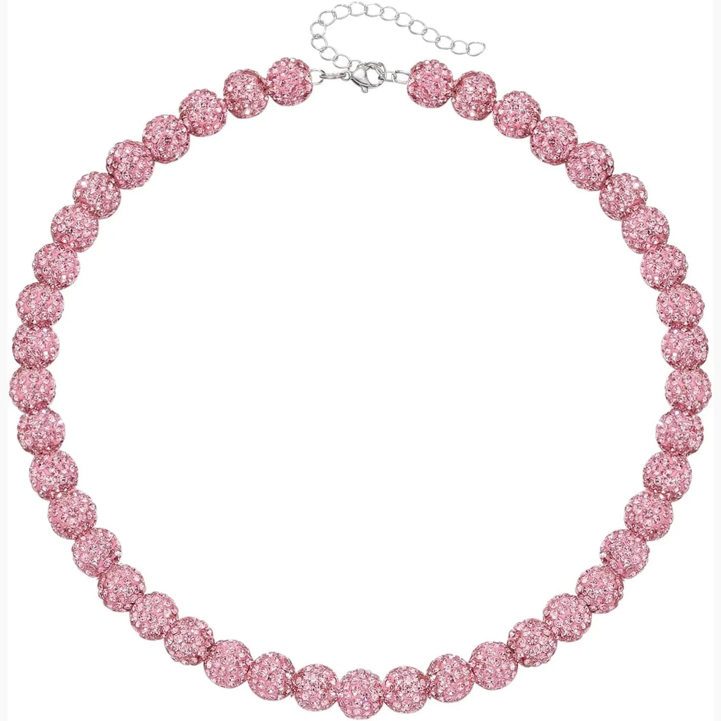 Collar de cadena de cuentas de béisbol para hombre, colección Shiny Ice, collar de béisbol, regalo para niños, amantes de los equipos de béisbol, 45 cm 