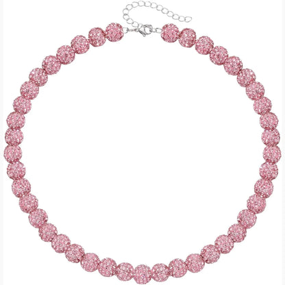 Collar de cadena de cuentas de béisbol para hombre, colección Shiny Ice, collar de béisbol, regalo para niños, amantes de los equipos de béisbol, 45 cm 