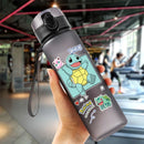 Anime Pokemon Portable Plastic Water Bottle 560ML Ash Ketchum Pikachu High Capacity Insulation Outdoor Water Cup for Kids Gift