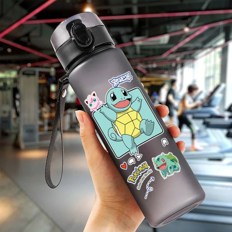 Anime Pokemon Portable Plastic Water Bottle 560ML Ash Ketchum Pikachu High Capacity Insulation Outdoor Water Cup for Kids Gift