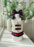 FATHIN Dog Princess Dresses Puppy Bow Knot Dress Luxury Pet Skirt Striped Dresses for Small Medium Cats
