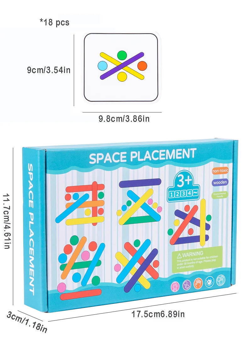 Early Learning Cognitive Rainbow Stick, Children's Color Matching Puzzle, Math Enlightenment, Puzzle Games, Montessori Block Toy