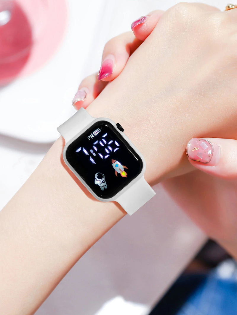 New Student Smart Watch Men's and Women's Astronaut Rocket Touch Screen Sports Electronic Watch Children's Festival Gift