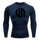 Gym Short Sleeve Running T-Shirt Men's Compression Long Sleeve Shirt Sun Protection Quick Drying Sports Top Black Sportswear 4xl