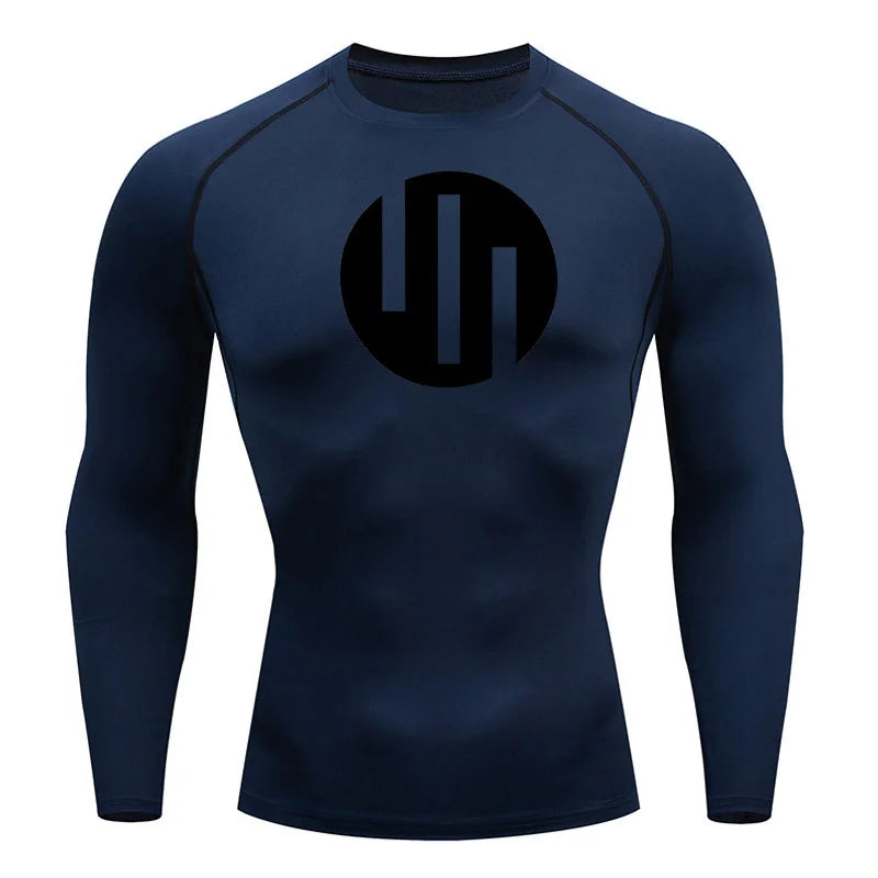 Gym Short Sleeve Running T-Shirt Men's Compression Long Sleeve Shirt Sun Protection Quick Drying Sports Top Black Sportswear 4xl