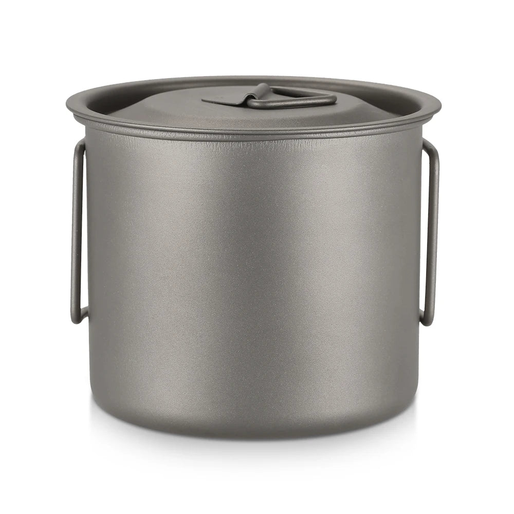 Taza de agua ultraligera de titanio Lixada con asa plegable, portátil para exteriores, camping, picnic, 300 ml/350 ml/550 ml/650 ml