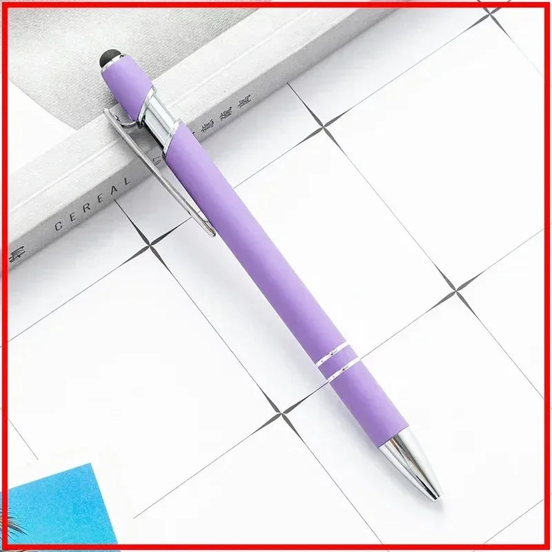 20-200 Pens Wholesale Metal Ballpoint Pen Touch Screen Pen Office School Advertising Pen Custom Logo Text Laser Engraving