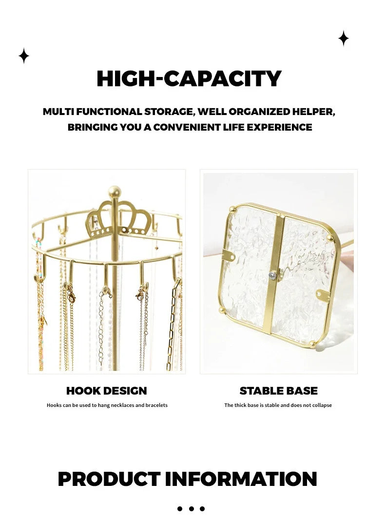 1 creative desktop acrylic base crown jewelry rack suitable for necklace pendants for easy organization and summarization