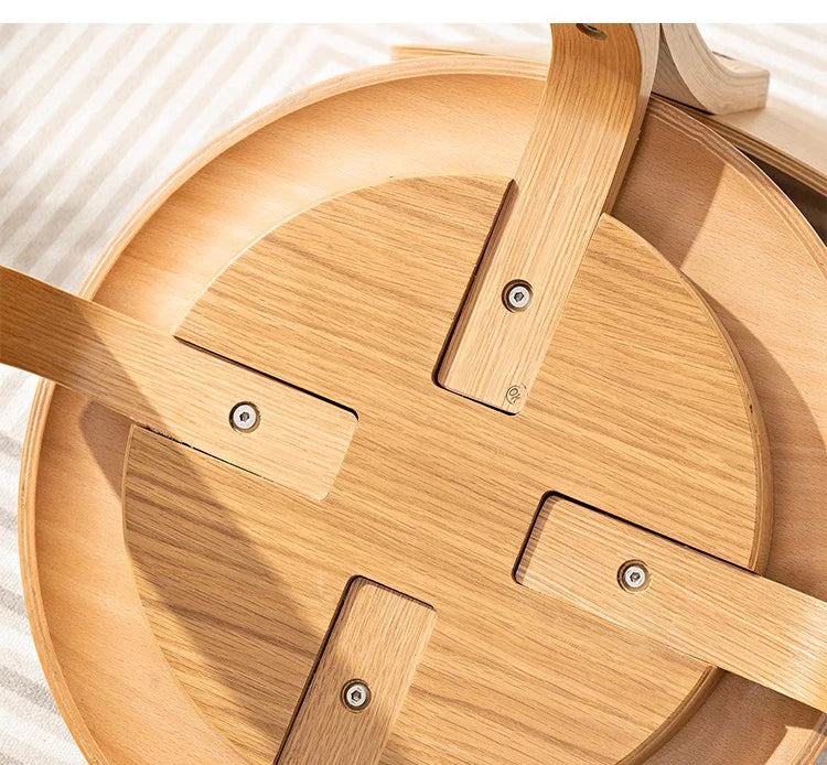 Nordic Plywood Dining Round Seat Stackable Vintage Curved Backrest Chair