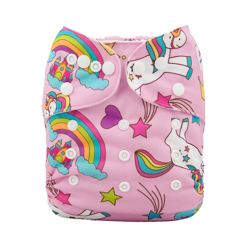 Pañal de tela reutilizable ALVABABY para bebé, lavable, de 3 a 15 kg, con 1 inserto de microfibra.