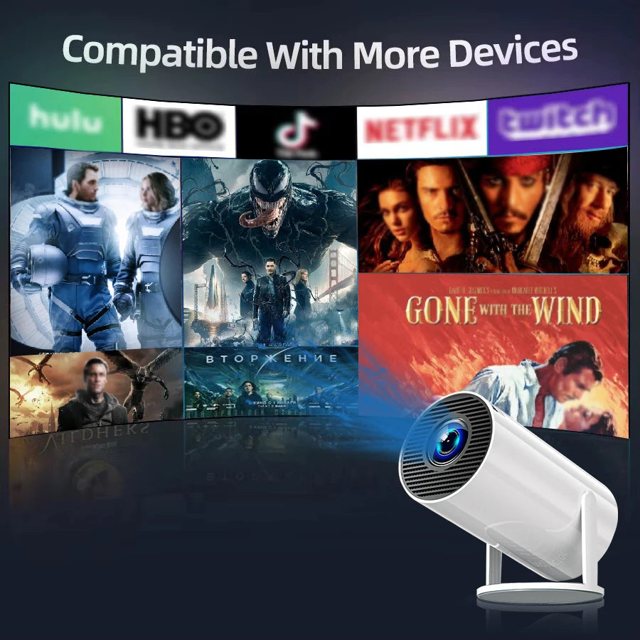 Projector 4K Native HD 1080P Dual Wifi6 Cinema Portable Projetor Built-in Android System suitable for home/outdoor/office