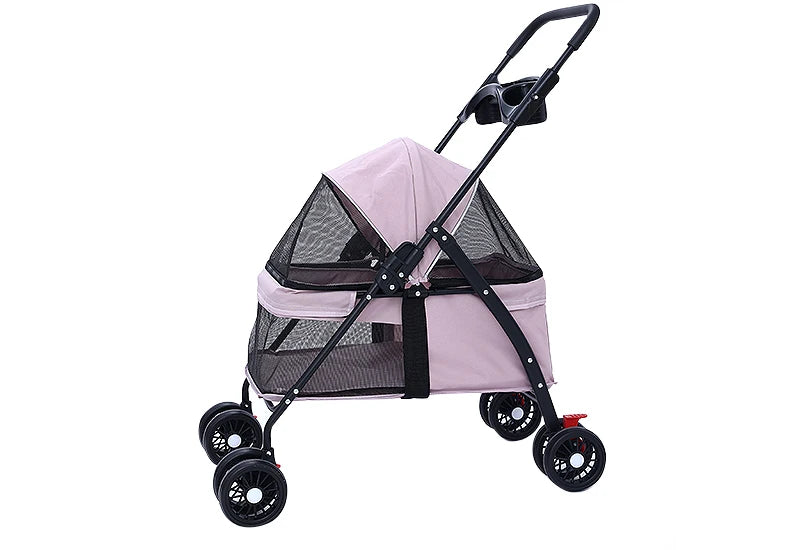 Pet Cart Light Cat Small Dog Walking Shopping Dual Use Teddy Walking Babies Small Pulling Damping Large Space Animal Supplies