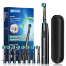 Rotation Electric Toothbrush with 8 Brush Heads Fast Charging Toothbrushes 5 Modes Rechargeable Toothbrush for Adult Oral Care
