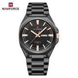 New Style NAVIFORCE Men's Wrist Watch 3ATM Waterproof Stainless Steel Band Luminous Pointer Display Luxury Boys Watches Gifts