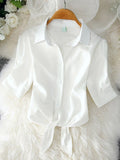 2025 New Women's Tops Fashion Women Summer Chiffon Blouse Short Sleeve Casual Shirt White Ropa Mujer Blusas Feminino