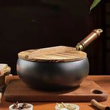 Handmade Forging NON-STICK PAN Household Stir Fry Stew Pot Flat Bottom Small Frying Pan Kitchen Gas Stove Universal Pan Cookware