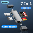 Elough 7 In 1 Multifunction Usb 3.0 Card Reader Micro TF SD Card Memory Reader USB Flash Drive Type C Card Adapter OTG