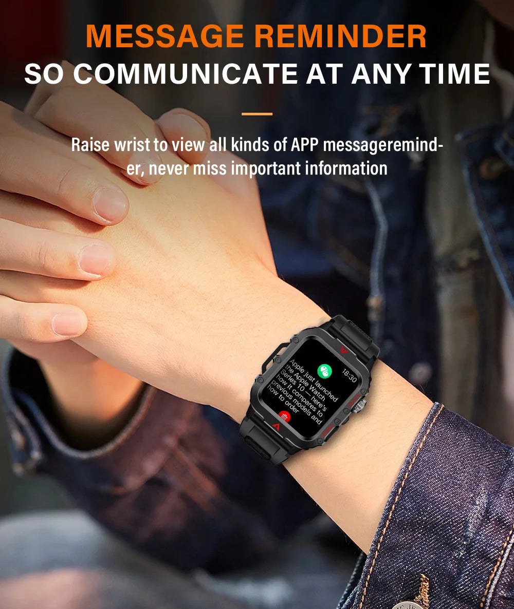 LAXASFIT Smart Sports Watch LED Flashlight Music Player Fitness Tracking Bluetooth Calling Sleep Monitoring 2025 New Smart Watch