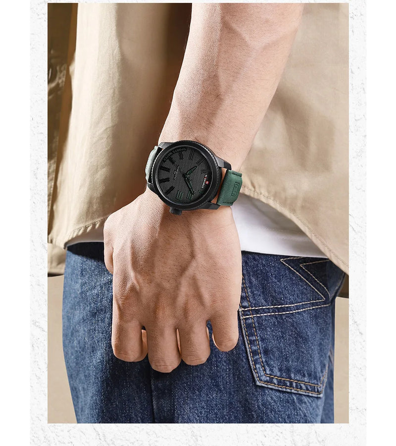 NAVIFORCE Popular Male Wristwatch Military Sports Shockproof Waterproof Leather Watch Men Fashion Casual Clock Relogio Masculino