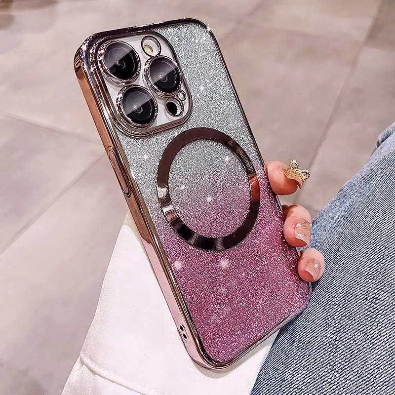 Glitter Plating Magnetic Ring Phone Case For Xiaomi Mi 14 15 Ultra 13 12 11 10T Lite 11T 12T 13T 14T Pro 11i 11X 12X Soft Cover