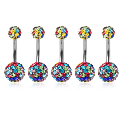 5Pcs 14G Navel Piercing Jewelry Set Sexy Colorful Acrylic Belly Piercing for Women 316L Surgical Steel Bar Belly Button Rings
