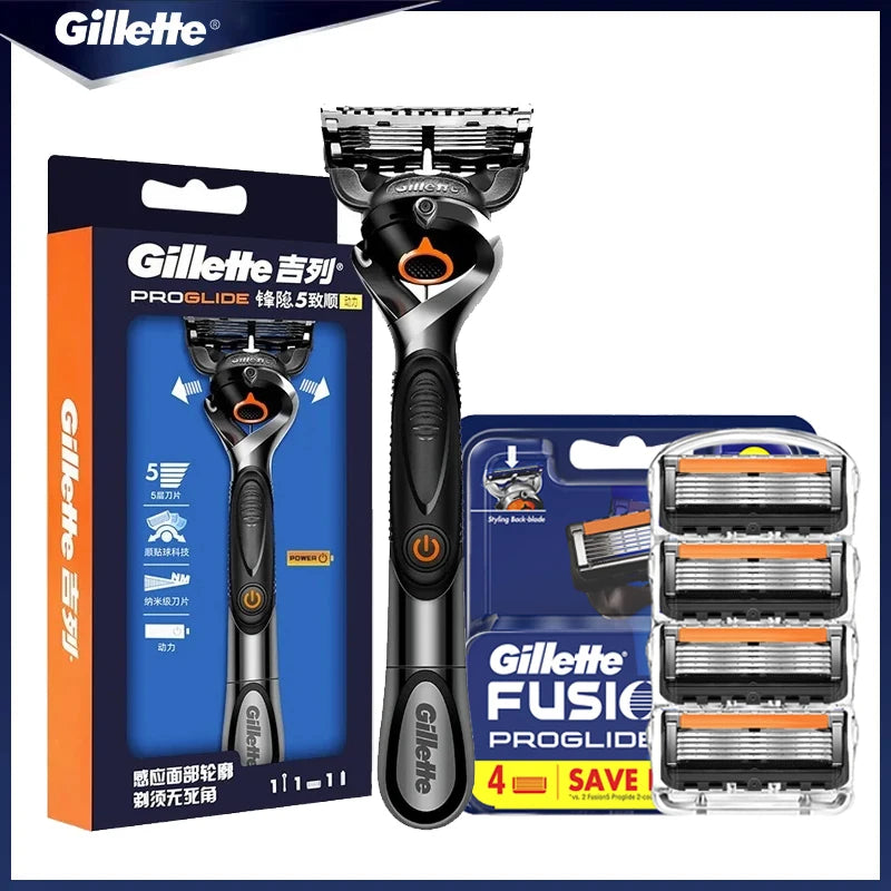 Gillette Fusion ProGlide Power Razor Shaver 5 Layer Blades Male Face Beard Hair Trimmer Men\'s Razor Machine Original