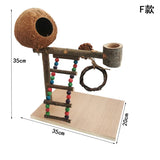 Solid Wood Parrot Stand Training Bird Stand Parrot Toys Desktop Training Stand Pole Interactive Playground Small Pet supplies