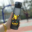 Anime Pokemon Portable Plastic Water Bottle 560ML Ash Ketchum Pikachu High Capacity Insulation Outdoor Water Cup for Kids Gift