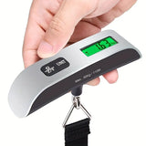 Báscula portátil digital con pantalla LCD, 110 lb/50 kg, electrónica, para colgar maletas, pesas de viaje, para equipaje