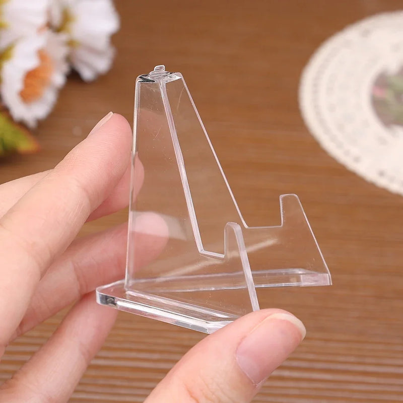1-30Pcs Clear Acrylic Coin Display Stand Holders Small Easel Rack Trading Card Holder Support For Kpop Idol Card Organizer