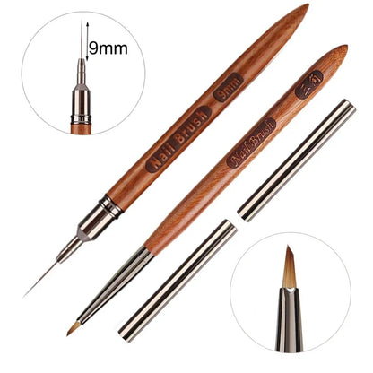 Triangular Nail Art Brush Pen 3D Tips Pattern Phototherapy Acrylic Nail Brush UV Gel DIY Manicure Tools Wood Handle Nail Brushes